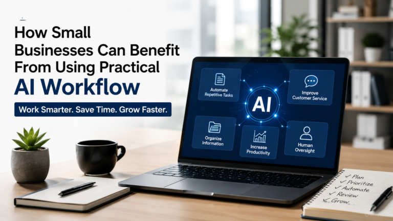 Small business using a practical AI workflow to automate routine tasks